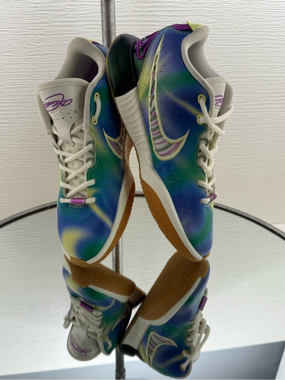 Nike White Sneakers with Purple Insole